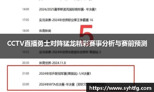 CCTV直播勇士对阵猛龙精彩赛事分析与赛前预测